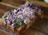 Basil Feta Olive Toast