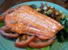 Salmon Steaks Poached in Lemon Broth