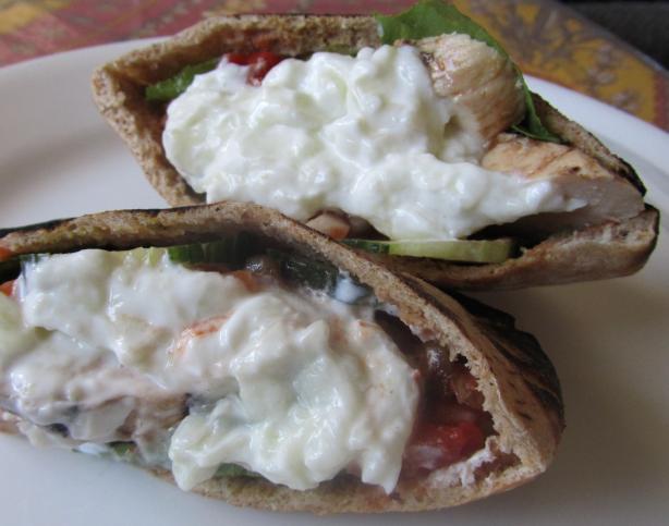 Chicken Gyros With Cucumber Salsa and Tsatsiki. Photo by Rita~