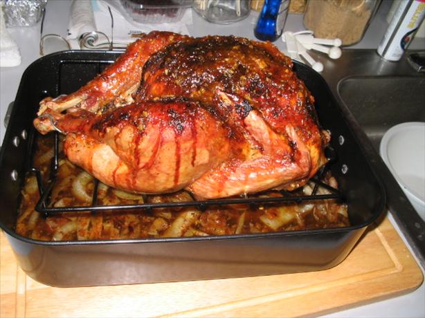 Apricot-glazed Turkey with Onion and Shallot Gravy. Photo by Ron Merlin