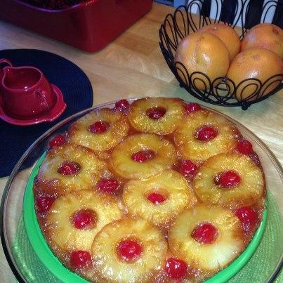 Pineapple Upside-Down Cake in Iron Skillet. Photo by katie in the UP