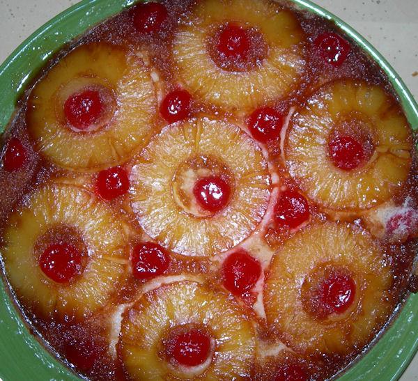 Pineapple Upside-Down Cake in Iron Skillet. Photo by beadyeyedbrat