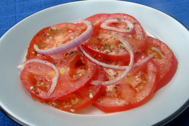 Greek Marinated Tomatoes. Photo by lazyme