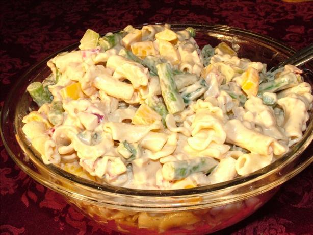 Mostaccioli Pasta Primavera Salad. Photo by Halcyon Eve