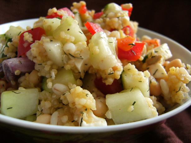 Millet & Quinoa Mediterranean Salad. Photo by Lalaloula