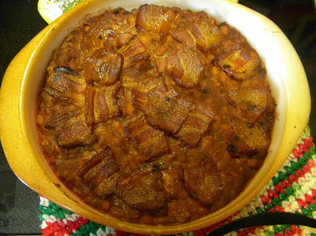 Apple Smoked Baked Beans. Photo by Chef David Marion(alton brown wannabe)