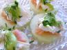 Fresh Cucumber Slices With Smoked Salmon and Wasabi Cream