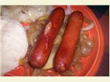Pan-Grilled Sausages with Apples and Onions