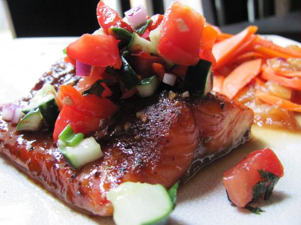 Savory Summer Salmon and Refreshing Relish Recipe. Photo by under12parsecs