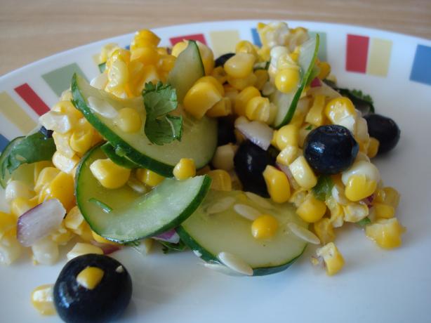 Corn & Blueberry Salad. Photo by Starrynews
