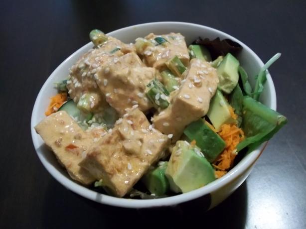 Fresh Greens and Spicy Tofu Bento Bowl. Photo by rpgaymer