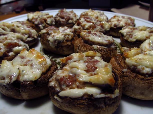 Stuffed Mushrooms W. Cream Cheese & Sausage. Photo by Poor College Student Chef