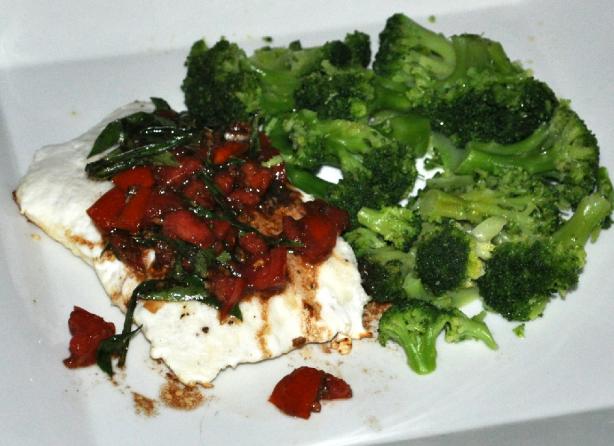 Grilled Halibut With Tomato-Basil Salsa. Photo by KateL