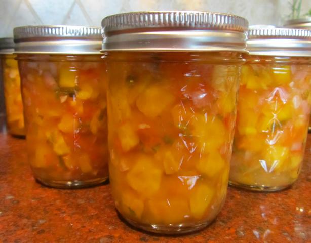 Peachy Mango Salsa, Canned for Chris!. Photo by Rita~