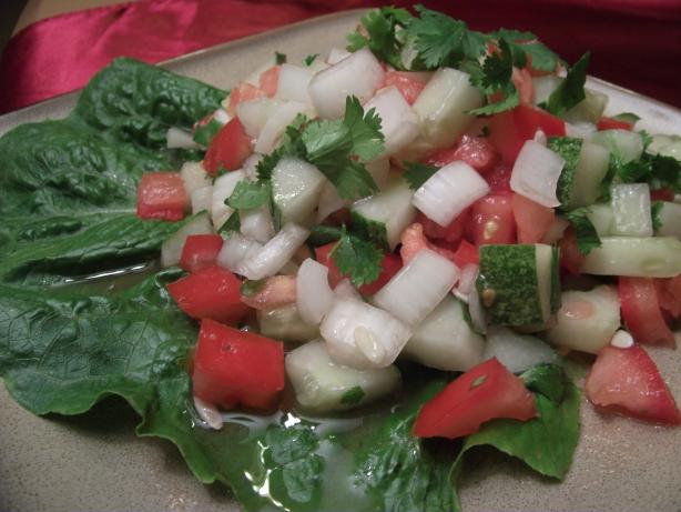 Afghan Tomato, Cucumber and Onion Salad (Salata). Photo by Mindelicious