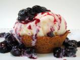 Blueberry-Lavender Sauce and Gingersnap Ice Cream Cups