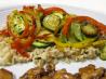 Easy Brown Rice With Peppers and Zucchini. Recipe by Mrs. Delishis
