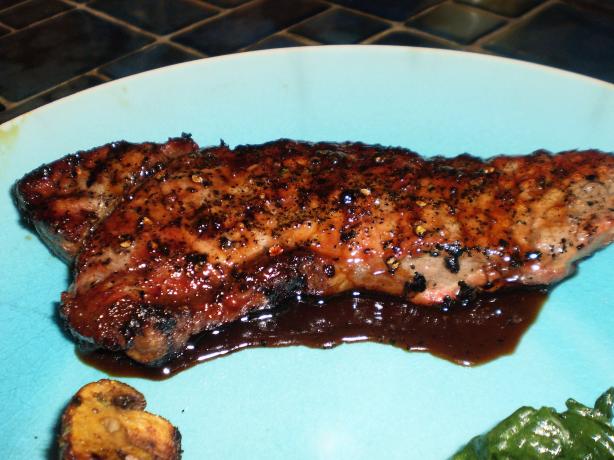 Grilled T-Bone Steaks With Bourbon-Peppercorn Mop Sauce. Photo by breezermom