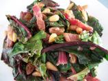 Baby Swiss Chard With Bacon, Pine Nuts and Raisins