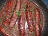 Sausages Braised in White Wine. Recipe by Sackville