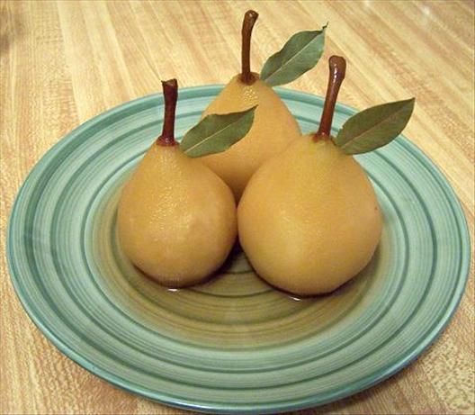 Poached Pears in Sauternes. Photo by CookRachacha