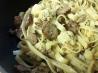 Sausage-Cauliflower Spaghetti. Recipe by Nancybug
