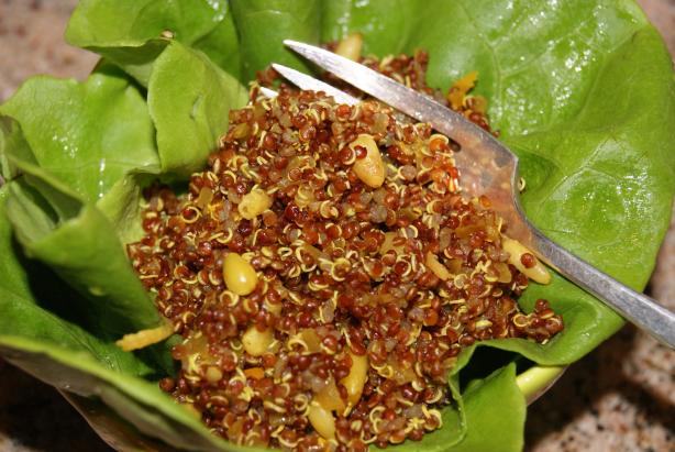 Quinoa Pilaf in Lettuce Cups. Photo by CaliforniaJan