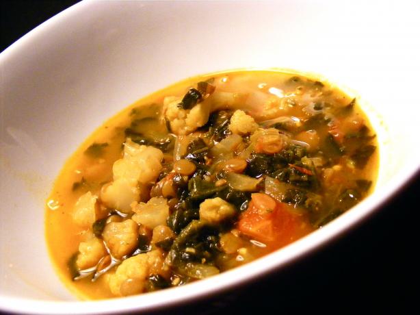 Cauliflower Red Lentil & Ginger Soup. Photo by Kozmic Blues