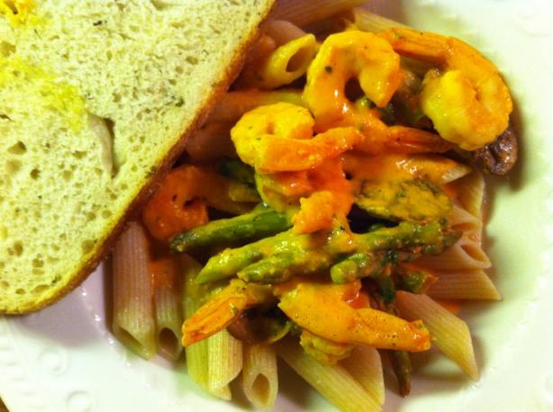 Shrimp & Red Pepper Penne. Photo by Amateur Chef Kate
