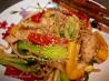 Spicy Peanut Pork W/Rice Noodles. Recipe by Deantini