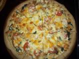 Spinach, Alfredo, Chicken & Tomato Pizza