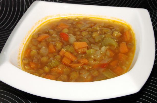 Ina Garten's  Lentil Vegetable Soup(Vegetarianized). Photo by Boomette