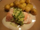 Poached Salmon With Cucumber Sauce