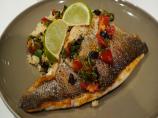 Pan Fried Seabass Fillet With Salsa Sauce and Couscous