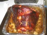 Balsamic-And Dijon-Glazed Ham With Roasted Pearl Onions