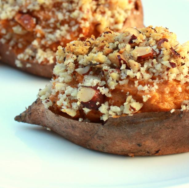 Twice Baked Bourbon-Hazelnut Sweet Potatoes. Photo by spicyperspective