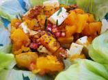 Salad of Warm Butternut Squash, Pomegranate and Greens