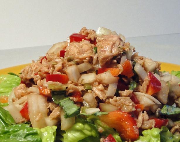 Tuna Salad With Bell Peppers and Herbs (No Mayonnaise). Photo by Debbwl
