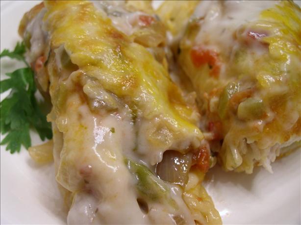 Fred's Green Chile & Chicken Enchiladas. Photo by Bayhill