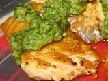 Pan Seared Salmon With Lemon Basil Pesto
