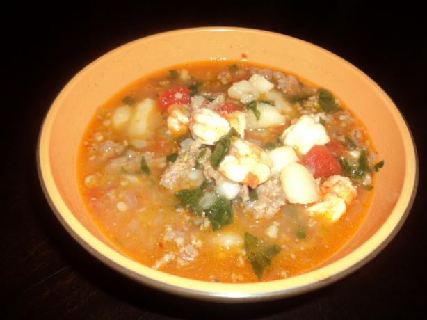Italian Sausage and Shrimp Soup. Photo by LynnAlex