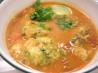 Cilantro Lime Corn Meal Dumplings in Chorizo Chicken Soup. Recipe by Sweet Jezebel