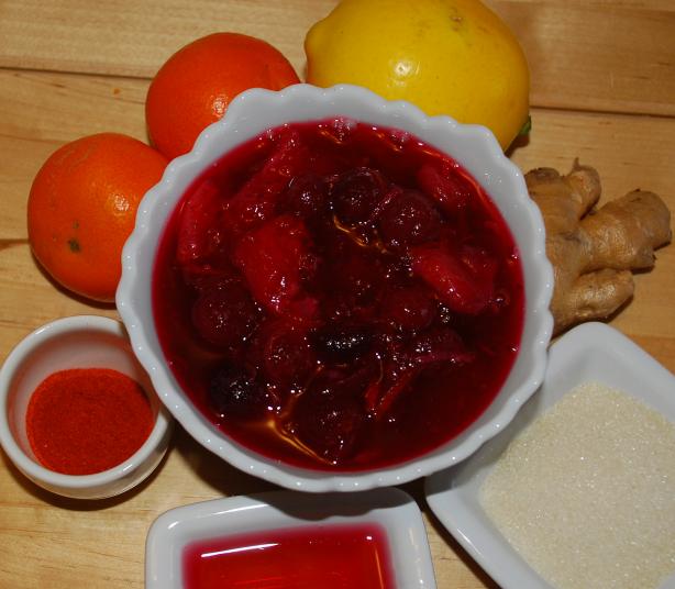 Ginger Cranberry Sauce. Photo by Katzen