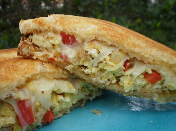 Scrambled Egg Sandwiches (With Onions and Red Peppers). Photo by breezermom