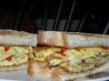 Scrambled Egg Sandwiches (With Onions and Red Peppers). Recipe by Debbwl