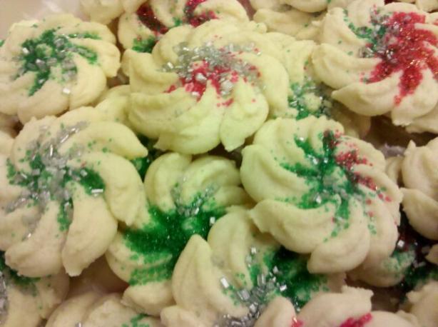 Grandma Wendt's Almond Spritz Cookie Recipe. Photo by Cooks4_6