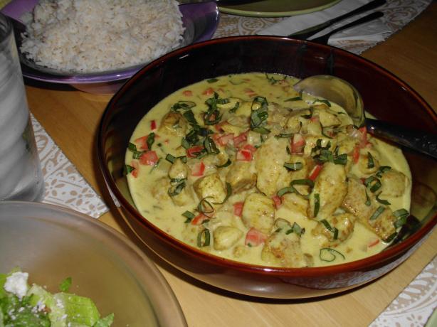 Thai Basil Chicken in Coconut-Curry Sauce. Photo by vivmom
