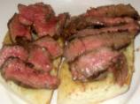 Steak Sandwich With Cheese on Garlic Bread