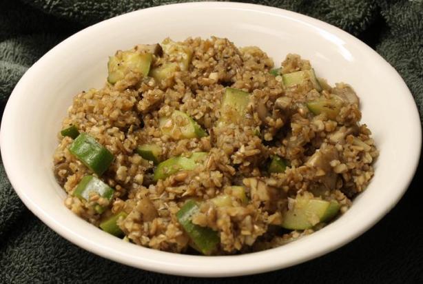 Bulgur With Crimini Mushrooms. Photo by brokenburner