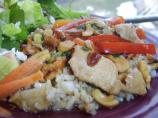 Chicken, Cashews, Red Pepper and Scallion Stir Fry